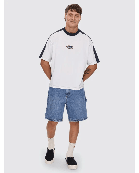 Total Service Box Fit Oversize Cropped Panel Tee - ThrillsTR25-113A-Snow White-XS