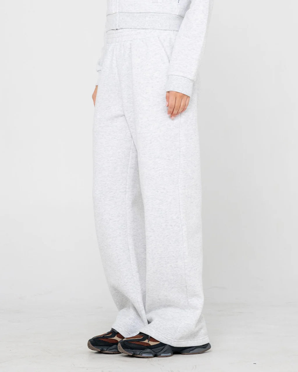 TRAILER TRASH WIDE LEG TRACK PANT - RustyPAL1484-ECRU MARLE-6
