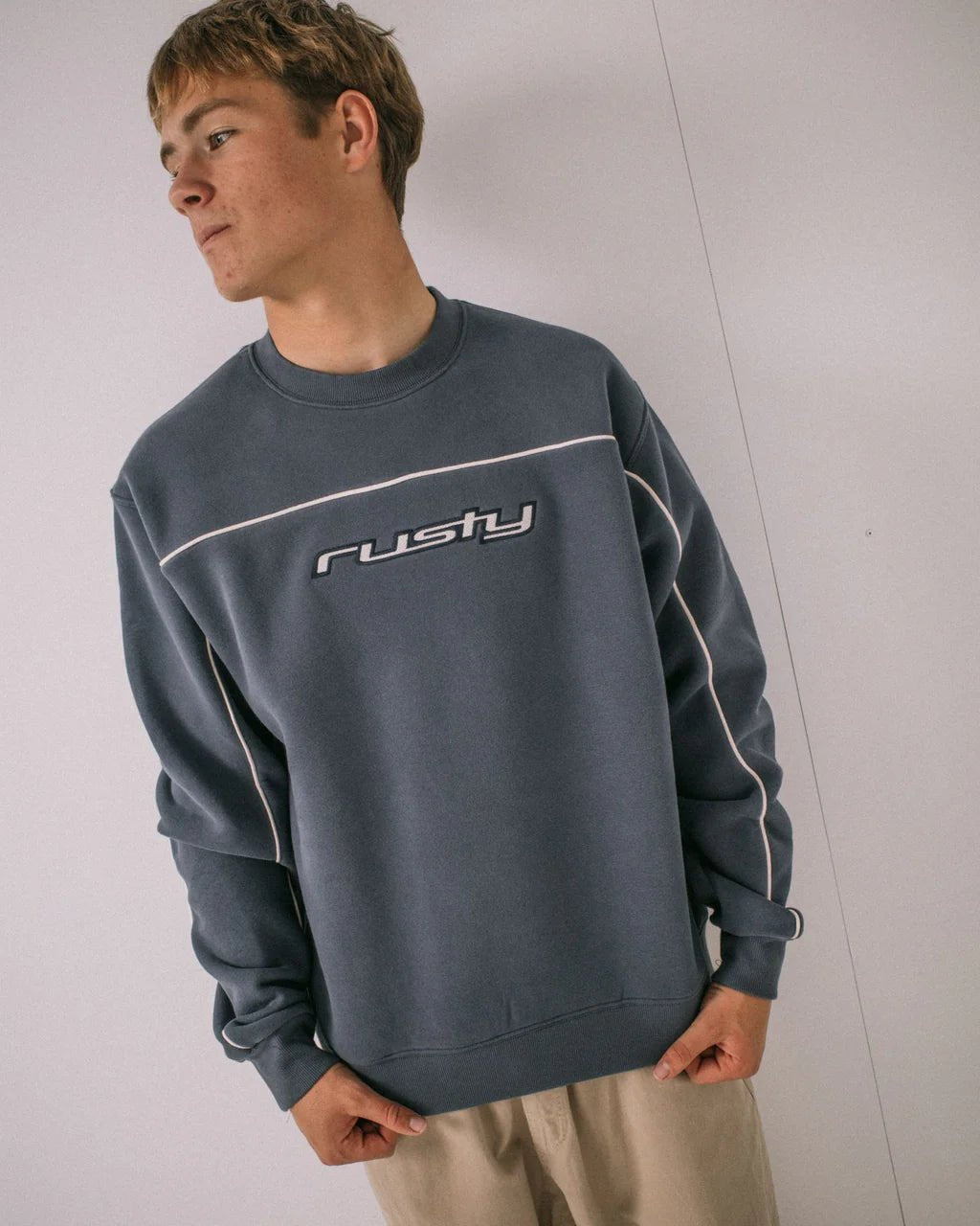TRIGGER CREW FLEECE - RustyFTM1173-ATLANTIC BLUE-XS