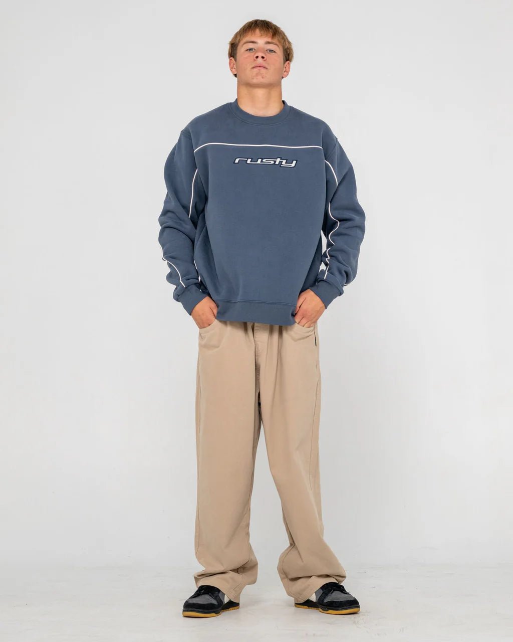 TRIGGER CREW FLEECE - RustyFTM1173-ATLANTIC BLUE-XS