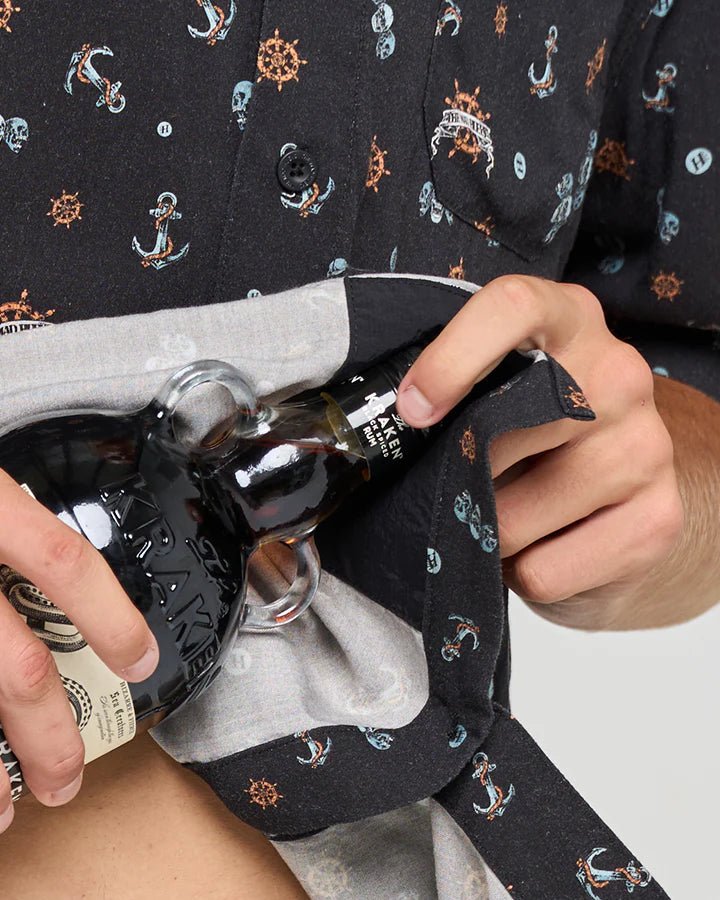 TRIPLE ANCHOR | SS WOVEN SHIRT - The Mad HueysH125M03009-BLACK-S