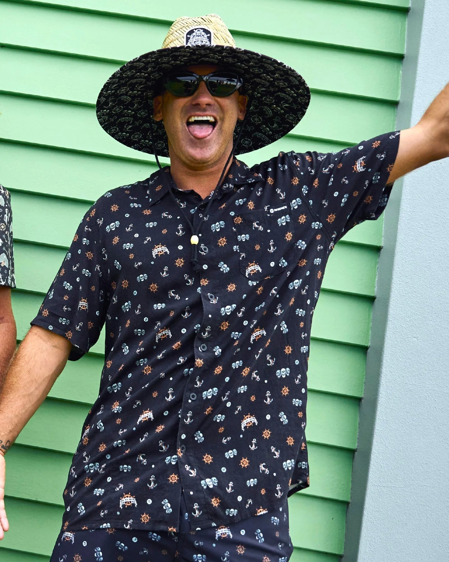 TRIPLE ANCHOR | SS WOVEN SHIRT - The Mad HueysH125M03009-BLACK-S