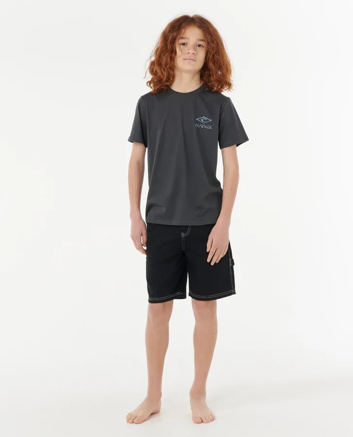 TROPIC DAZE LOGO TEE - BOY - Rip Curl124BTE - WASHED BLACK - 8