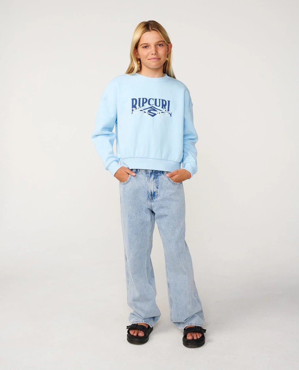 TROPICAL CROPPED CREW - GIRL - Rip Curl040GFL-SKY BLUE-8