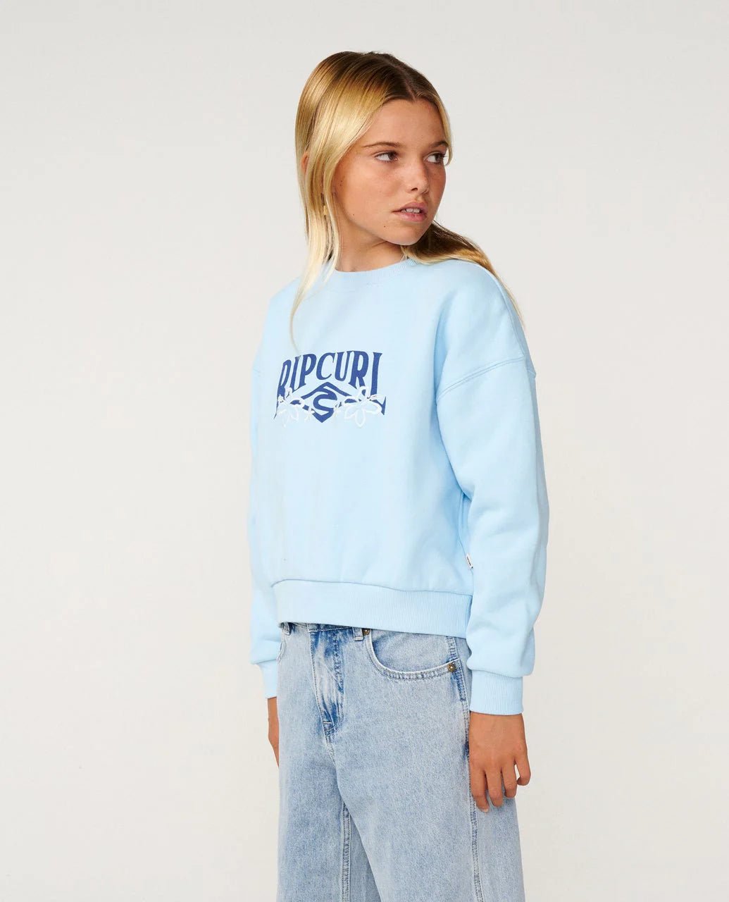 TROPICAL CROPPED CREW - GIRL - Rip Curl040GFL-SKY BLUE-8