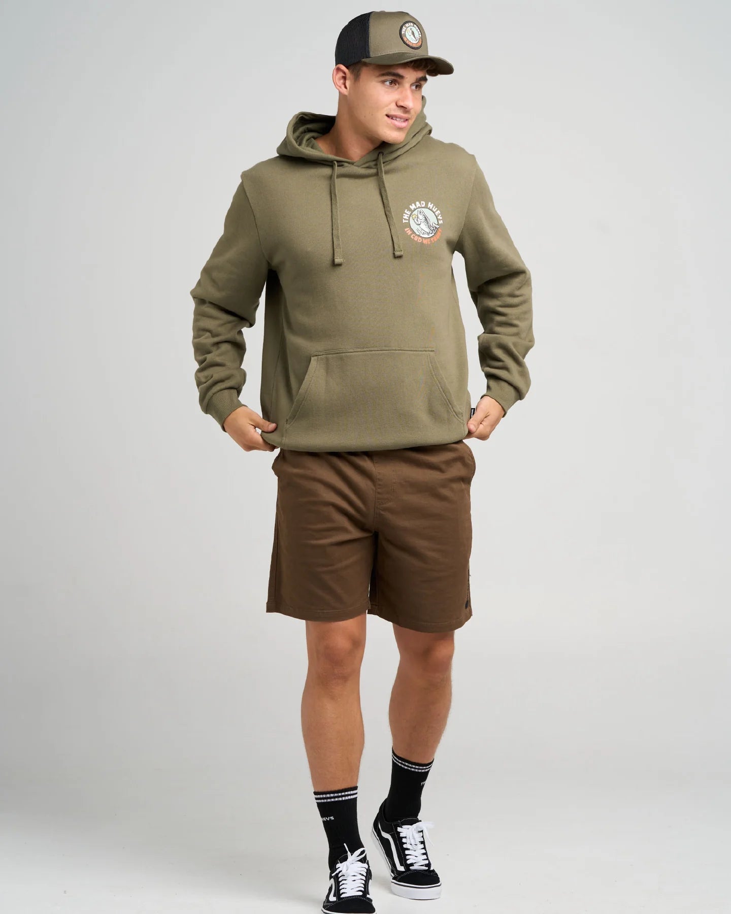 TRUST COD | HOODED PULLOVER - The Mad HueysH326M08004-OLIVE-S