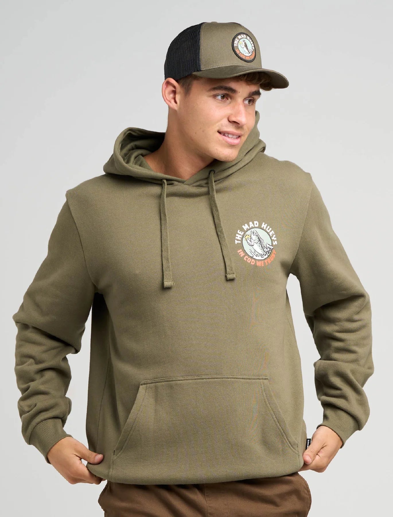 TRUST COD | HOODED PULLOVER - The Mad HueysH326M08004-OLIVE-S