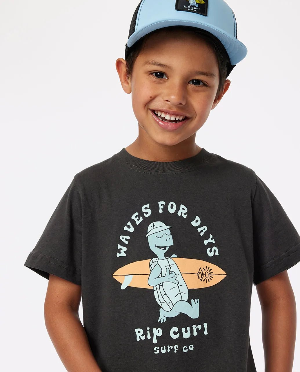 Tube Town Waves Tee - Boy - Rip Curl01STTE - 8264 - Washed Black - 1to2
