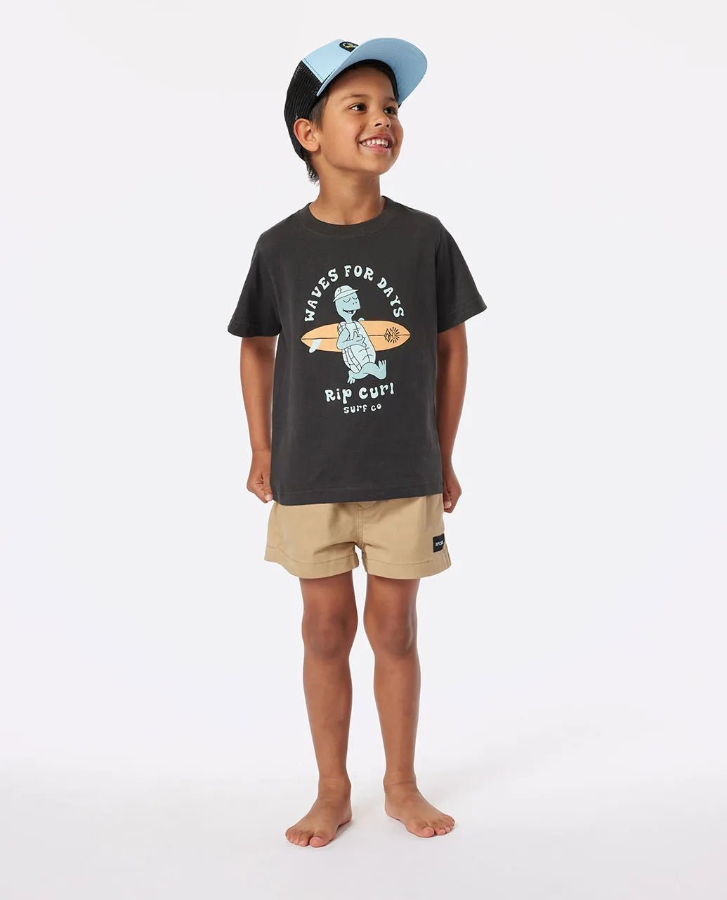 Tube Town Waves Tee - Boy - Rip Curl01STTE - 8264 - Washed Black - 1to2