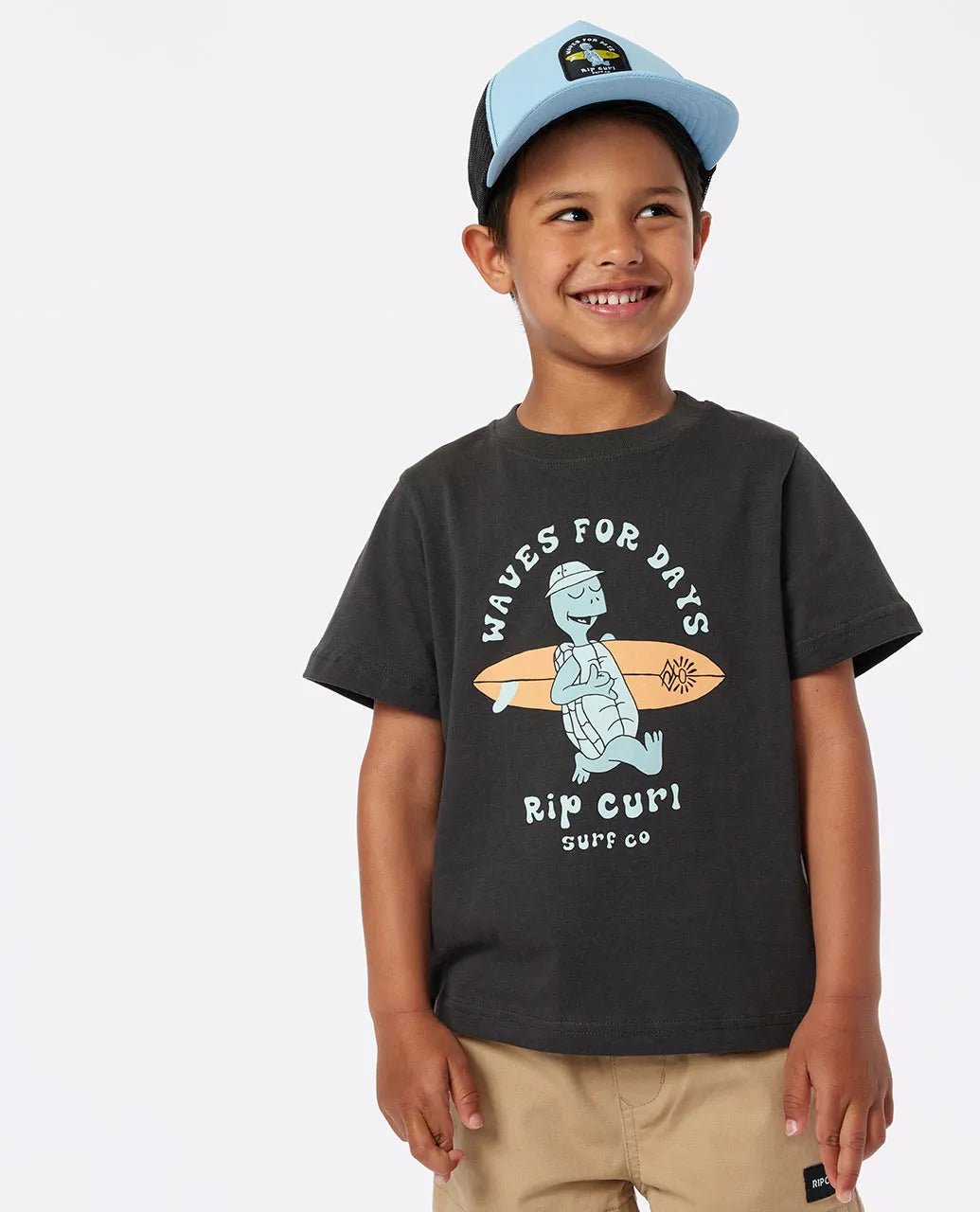 Tube Town Waves Tee - Boy - Rip Curl01STTE - 8264 - Washed Black - 1to2