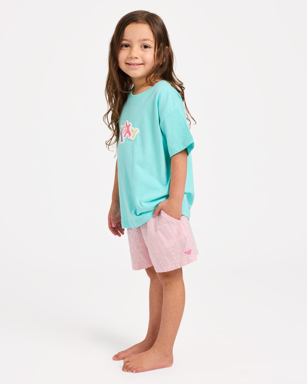 TW ALOHA BLUSH SHORTS -RoxyURLNS03004-POWDER PINK-2