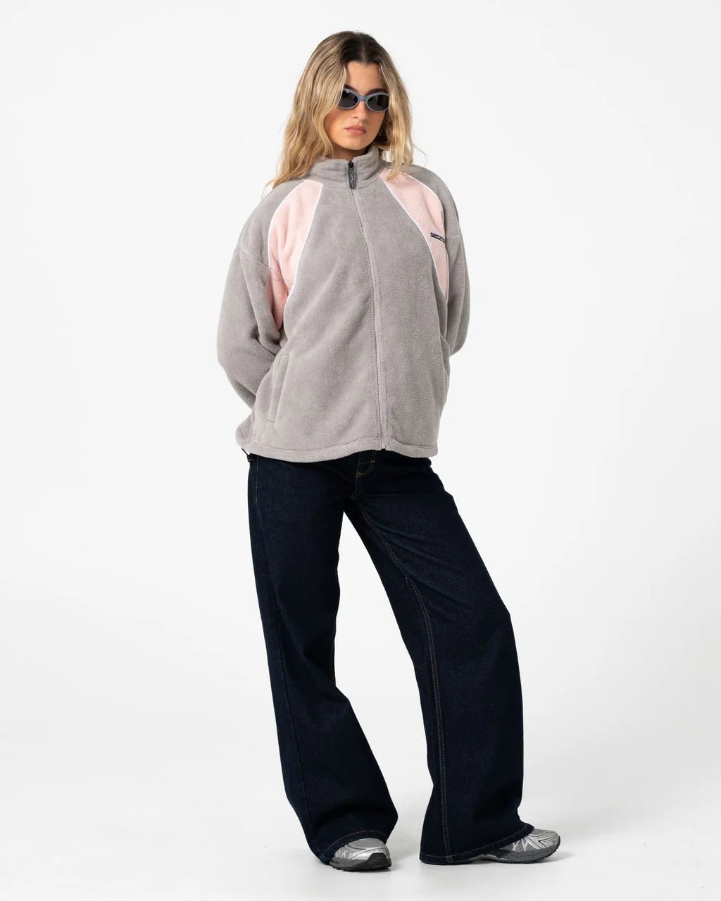 TWO TIDES ZIP THROUGH SHERPA FLEECE - RustyFTL0842-PINK A BOO / GREY-6