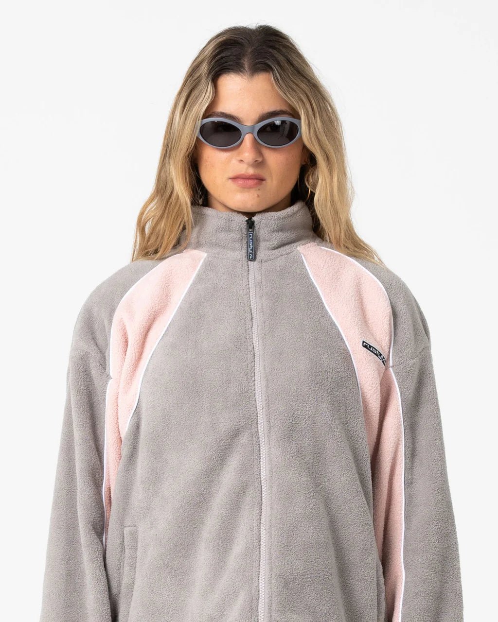 TWO TIDES ZIP THROUGH SHERPA FLEECE - RustyFTL0842-PINK A BOO / GREY-6