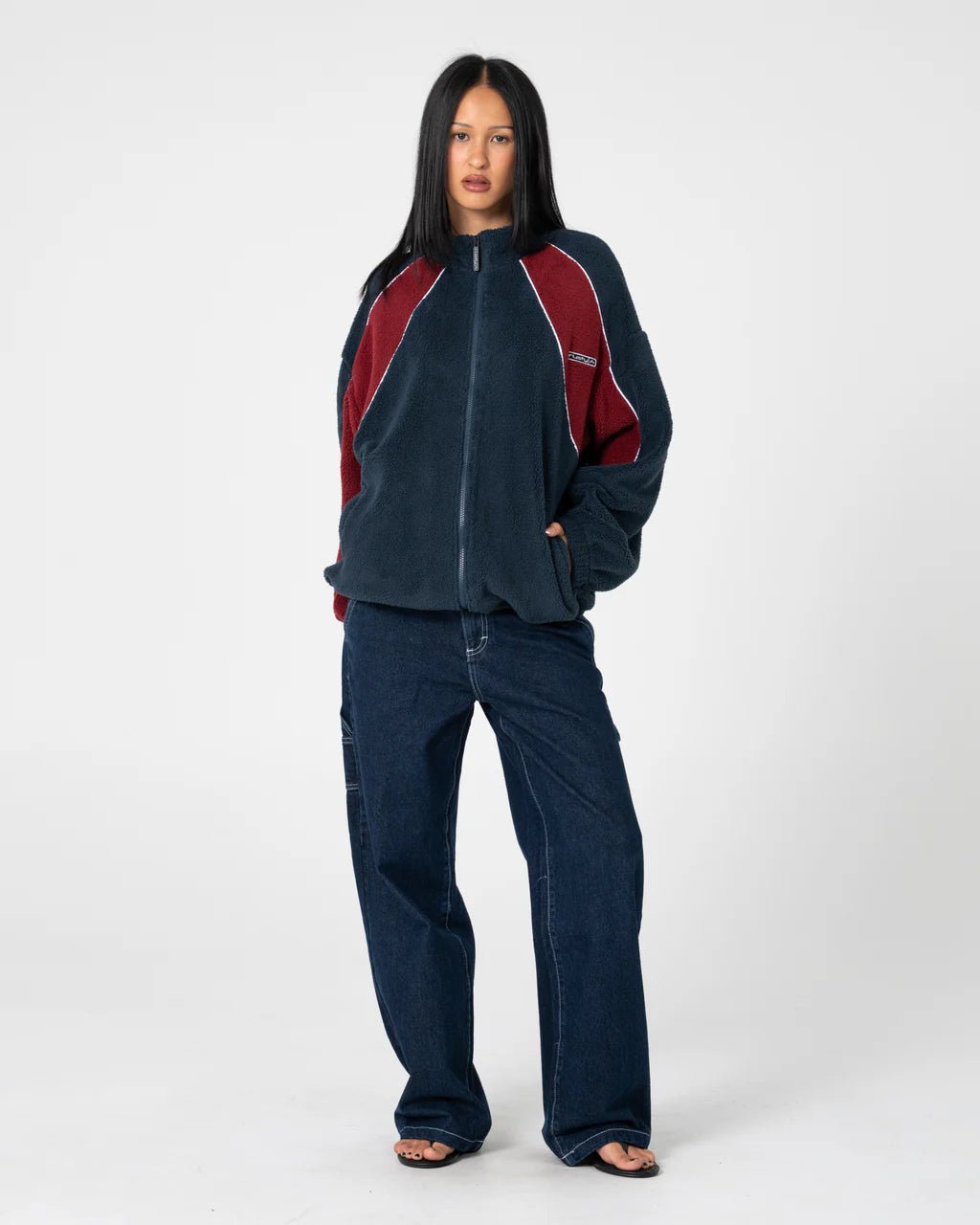 TWO TIDES ZIP THROUGH SHERPA FLEECE - RustyFTL0842-PINK A BOO / GREY-6