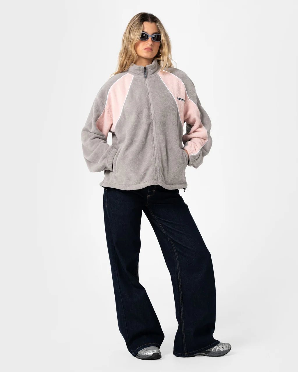 TWO TIDES ZIP THROUGH SHERPA FLEECE - RustyFTL0842-PINK A BOO / GREY-6