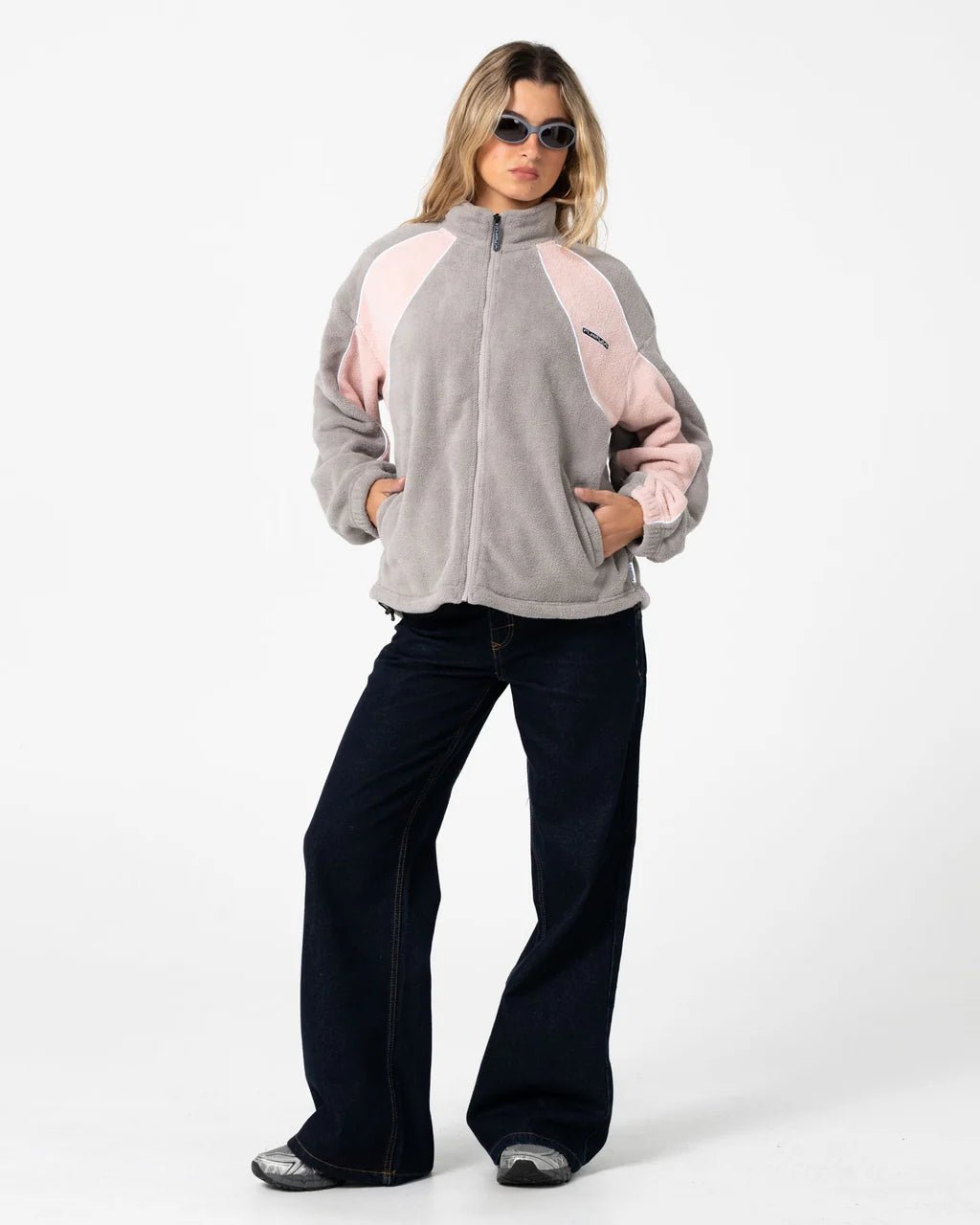 TWO TIDES ZIP THROUGH SHERPA FLEECE - RustyFTL0842-PINK A BOO / GREY-6