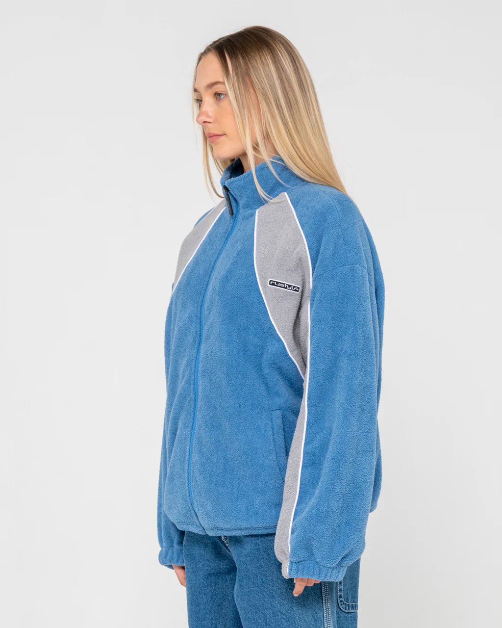 TWO TIDES ZIP THROUGH SHERPA FLEECE - RustyFTL0842-BLUE / GREY-16