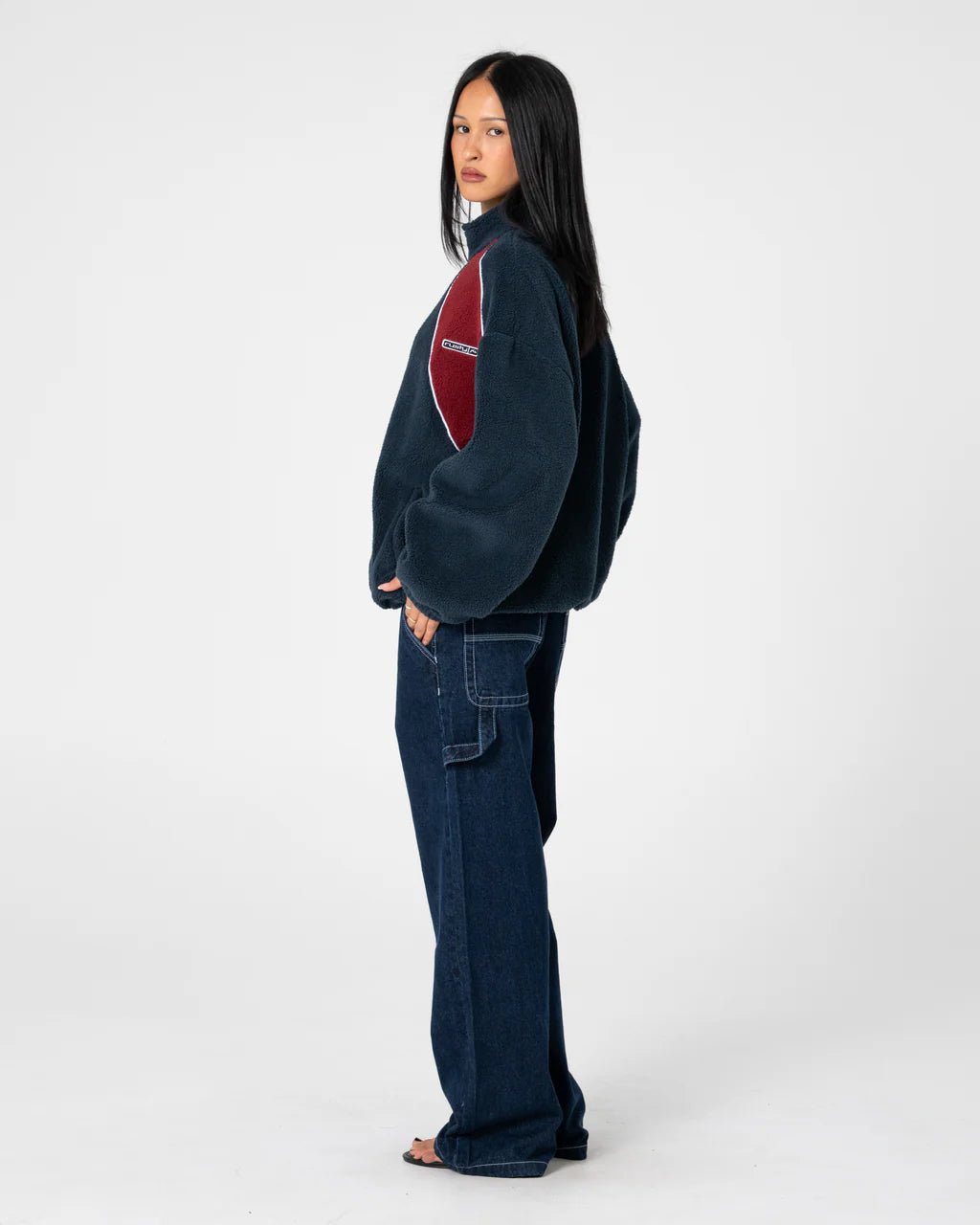 TWO TIDES ZIP THROUGH SHERPA FLEECE - RustyFTL0842-PINK A BOO / GREY-6