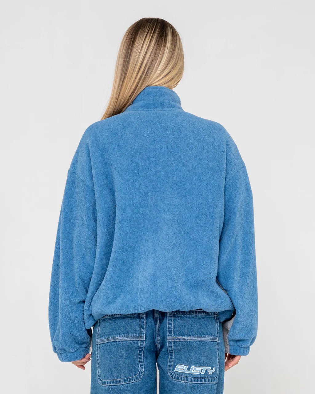 TWO TIDES ZIP THROUGH SHERPA FLEECE - RustyFTL0842-BLUE / GREY-16