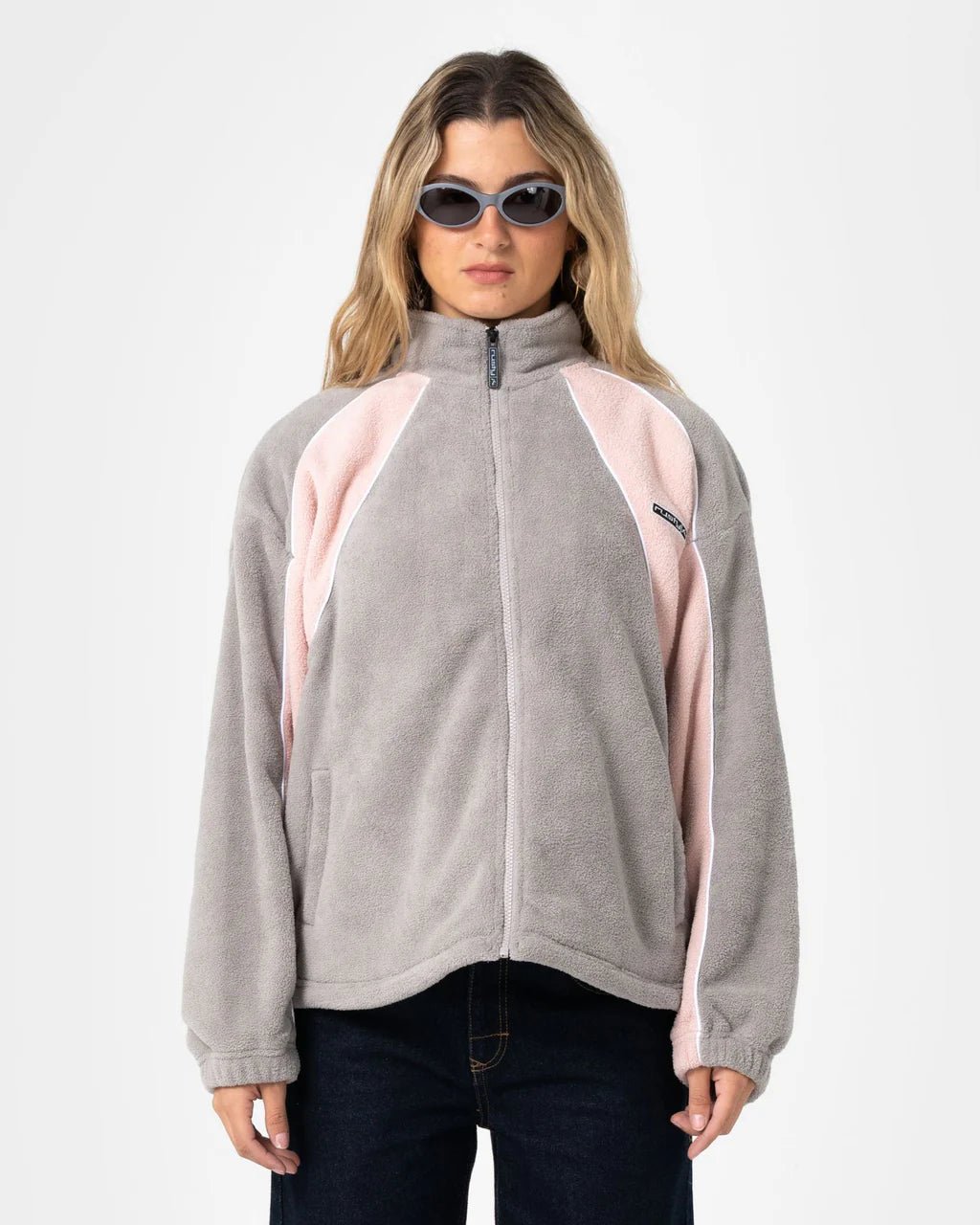 TWO TIDES ZIP THROUGH SHERPA FLEECE - RustyFTL0842-PINK A BOO / GREY-6