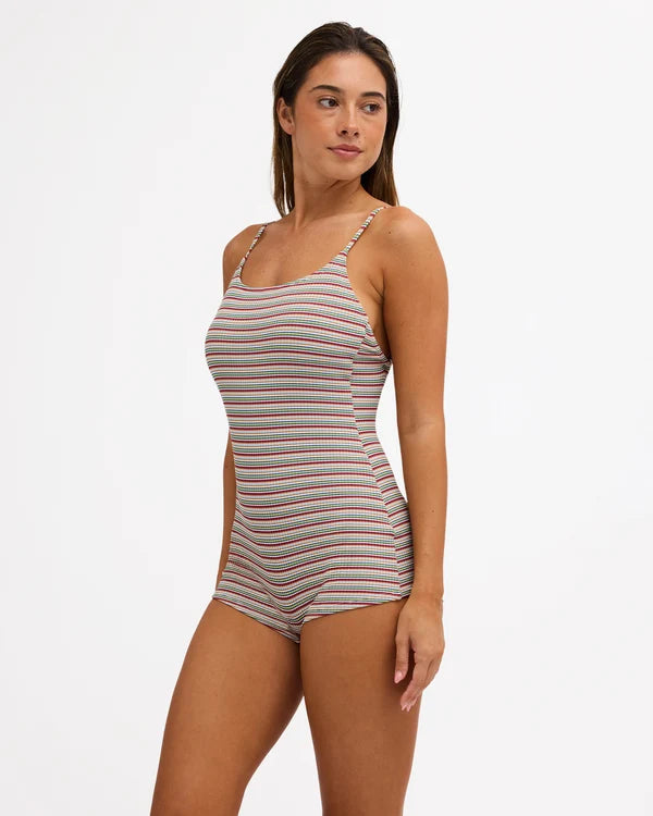 SUNSET STRIPE BOYLEG ONE PIECE