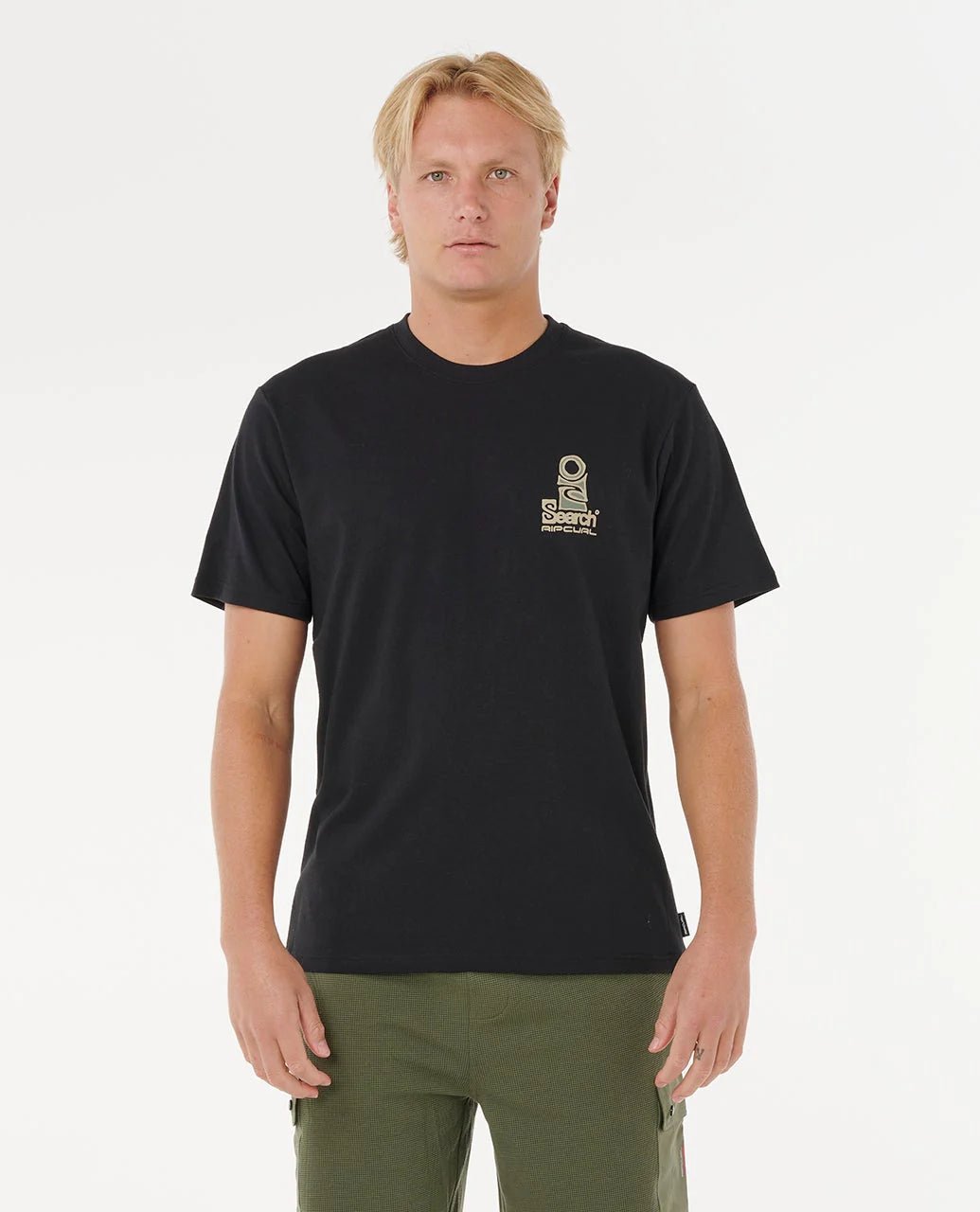 VAPORCOOL SEARCH STACK TEE - Rip Curl0K5MTE-BLACK/OLIVE-S