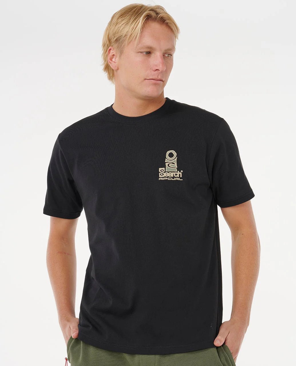 VAPORCOOL SEARCH STACK TEE - Rip Curl0K5MTE-BLACK/OLIVE-S