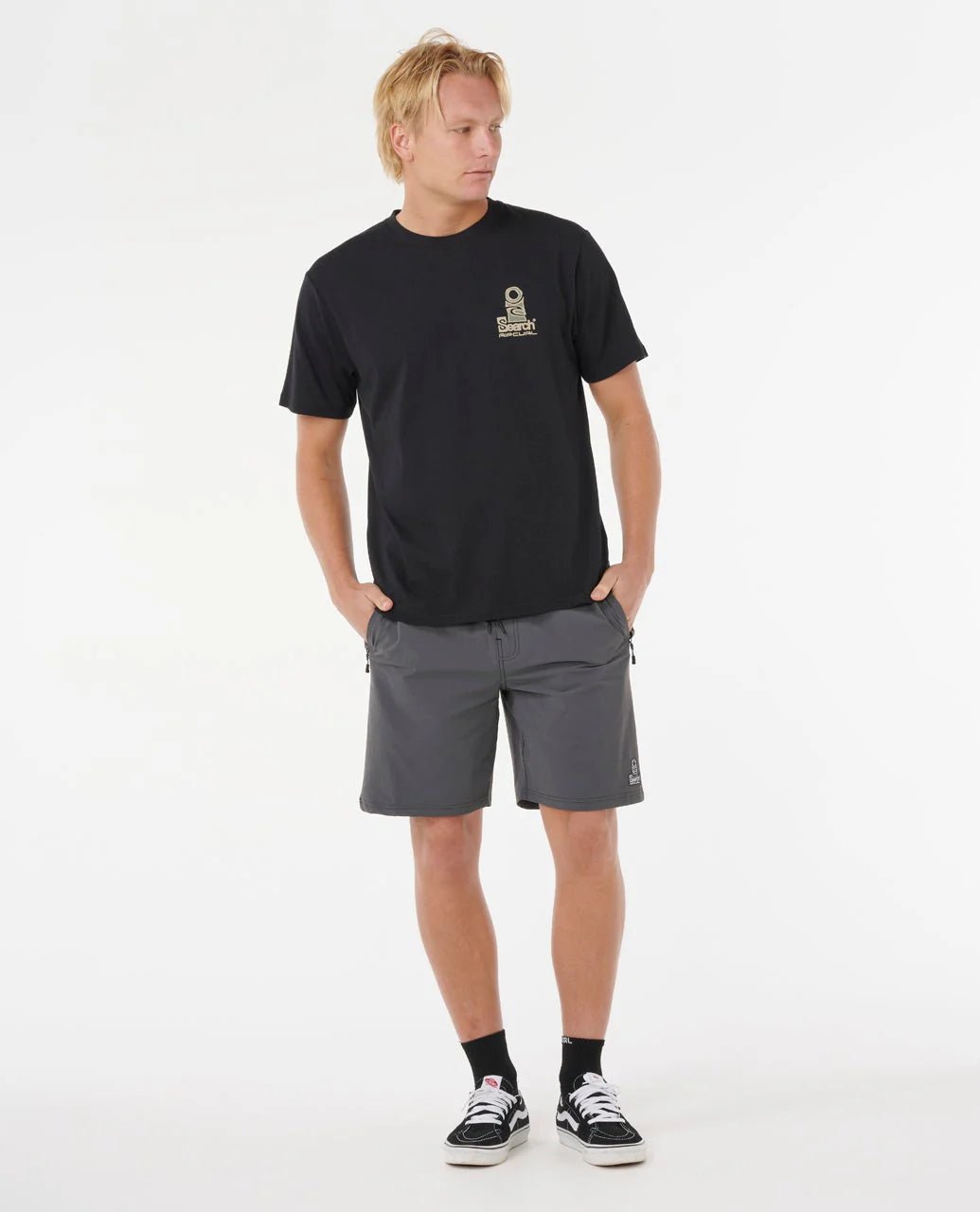 VAPORCOOL SEARCH STACK TEE - Rip Curl0K5MTE-BLACK/OLIVE-S