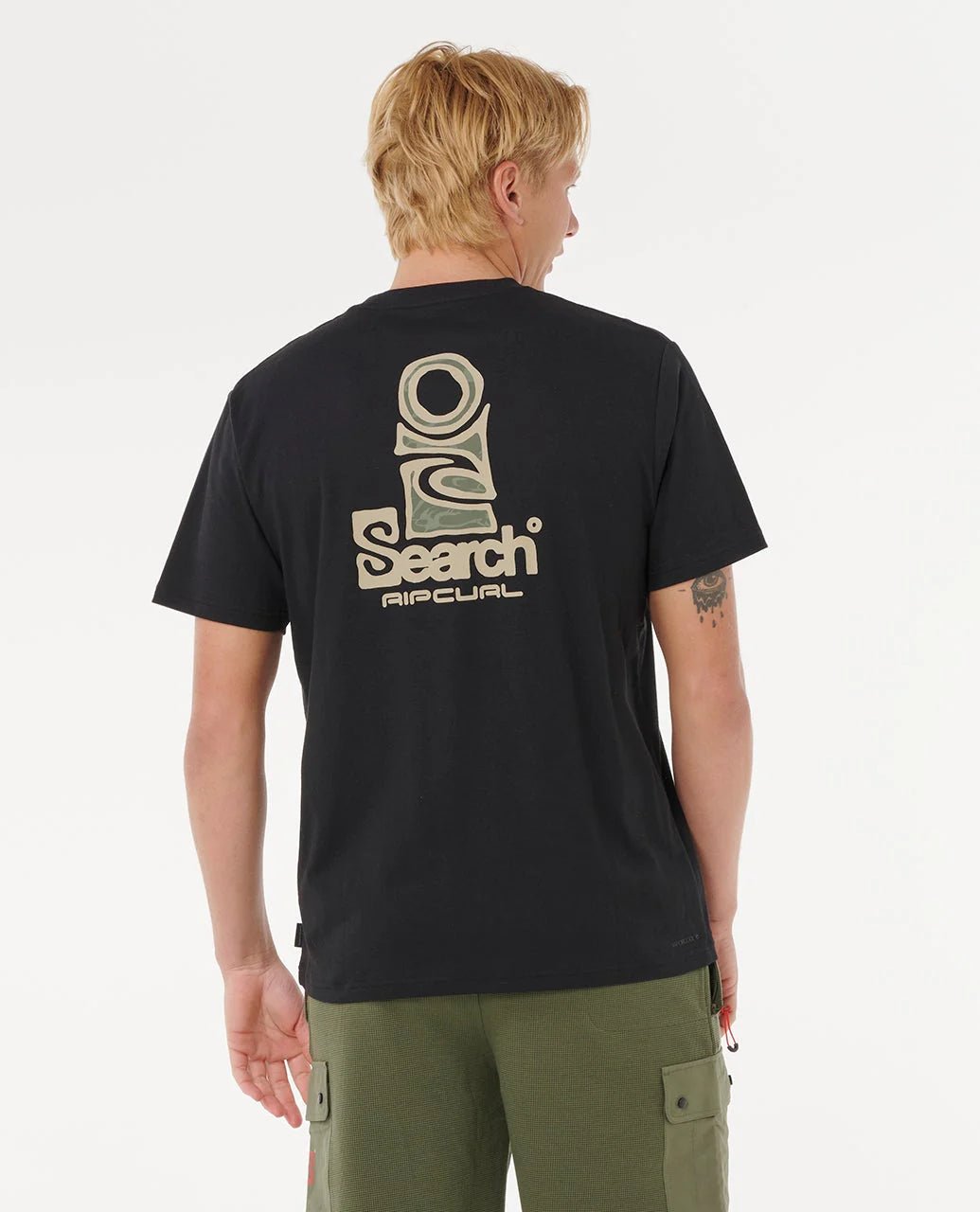 VAPORCOOL SEARCH STACK TEE - Rip Curl0K5MTE-BLACK/OLIVE-S