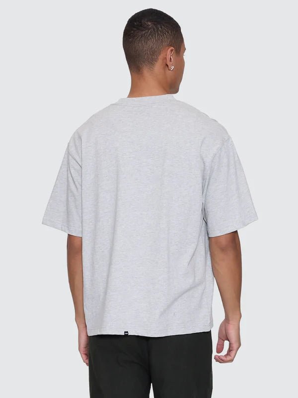 Victory Embro Box Fit Oversize Cropped Contrast Stitch Tee - ThrillsTA26-174G-Snow Marle-S
