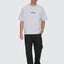 Victory Embro Box Fit Oversize Cropped Contrast Stitch Tee - ThrillsTA26-174G-Snow Marle-S