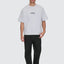 Victory Embro Box Fit Oversize Cropped Contrast Stitch Tee - ThrillsTA26-174G-Snow Marle-S