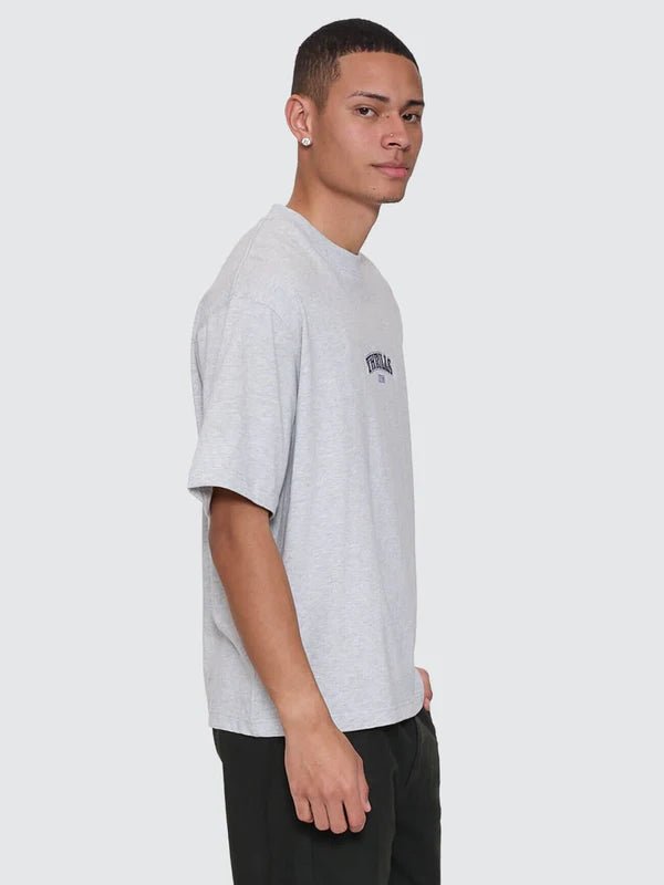 Victory Embro Box Fit Oversize Cropped Contrast Stitch Tee - ThrillsTA26-174G-Snow Marle-S