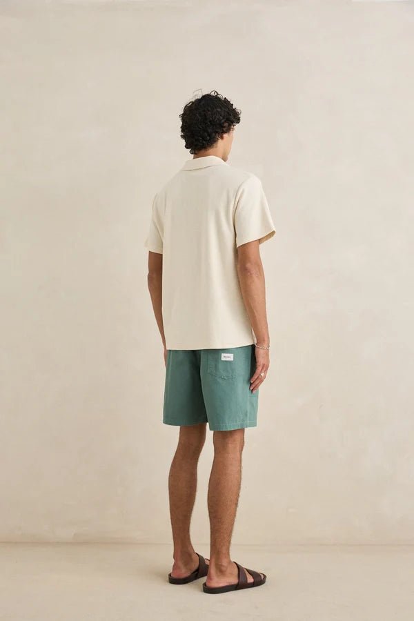 VINTAGE TERRY POLO -Rhythm0725M-CT01-STONE-S
