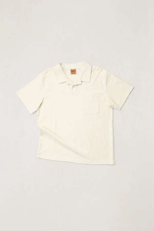 VINTAGE TERRY POLO -Rhythm0725M-CT01-STONE-S
