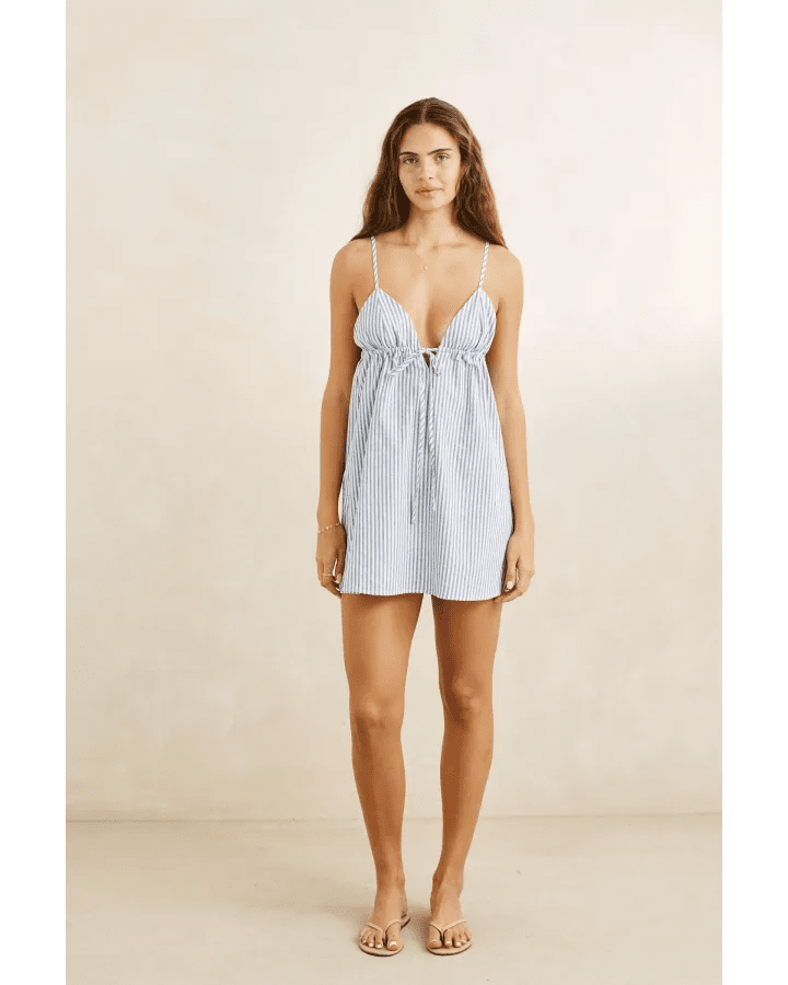 VISTA STRIPE MINI DRESS -RhythmCD26W-DR05-BLUE-6