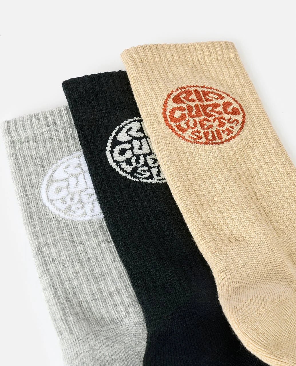 WETTY CREW SOCK 3-PK -Rip Curl009MSO-KHAKI SAND