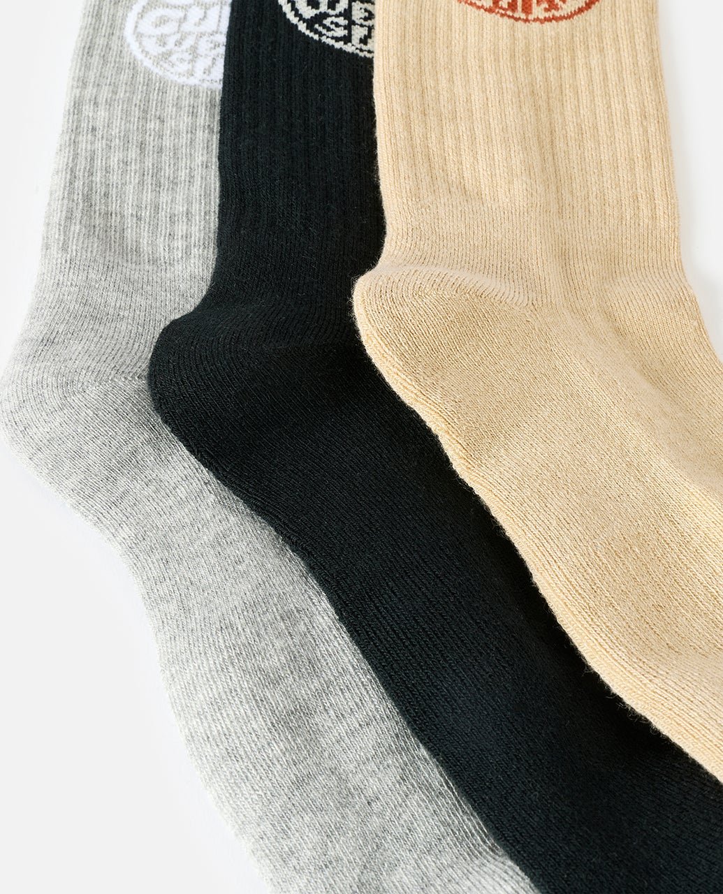 WETTY CREW SOCK 3-PK -Rip Curl009MSO-KHAKI SAND