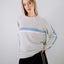 WHITE LINES LONG SLEEVE CREW NECK KNIT - RustyCKL0510-GREY MARLE / BLUE-XS