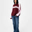 WHITE LINES TWO L/S CREW NECK KNIT - RustyCKL0541-BURGUNDY-XS