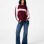 WHITE LINES TWO L/S CREW NECK KNIT - RustyCKL0541-BURGUNDY-XS