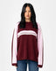WHITE LINES TWO L/S CREW NECK KNIT - RustyCKL0541-BURGUNDY-XS