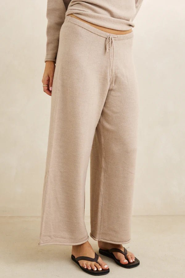 WILLA ROLLED HEM KNIT PANT -RhythmCD25W-PA54SW-TAUPE-6
