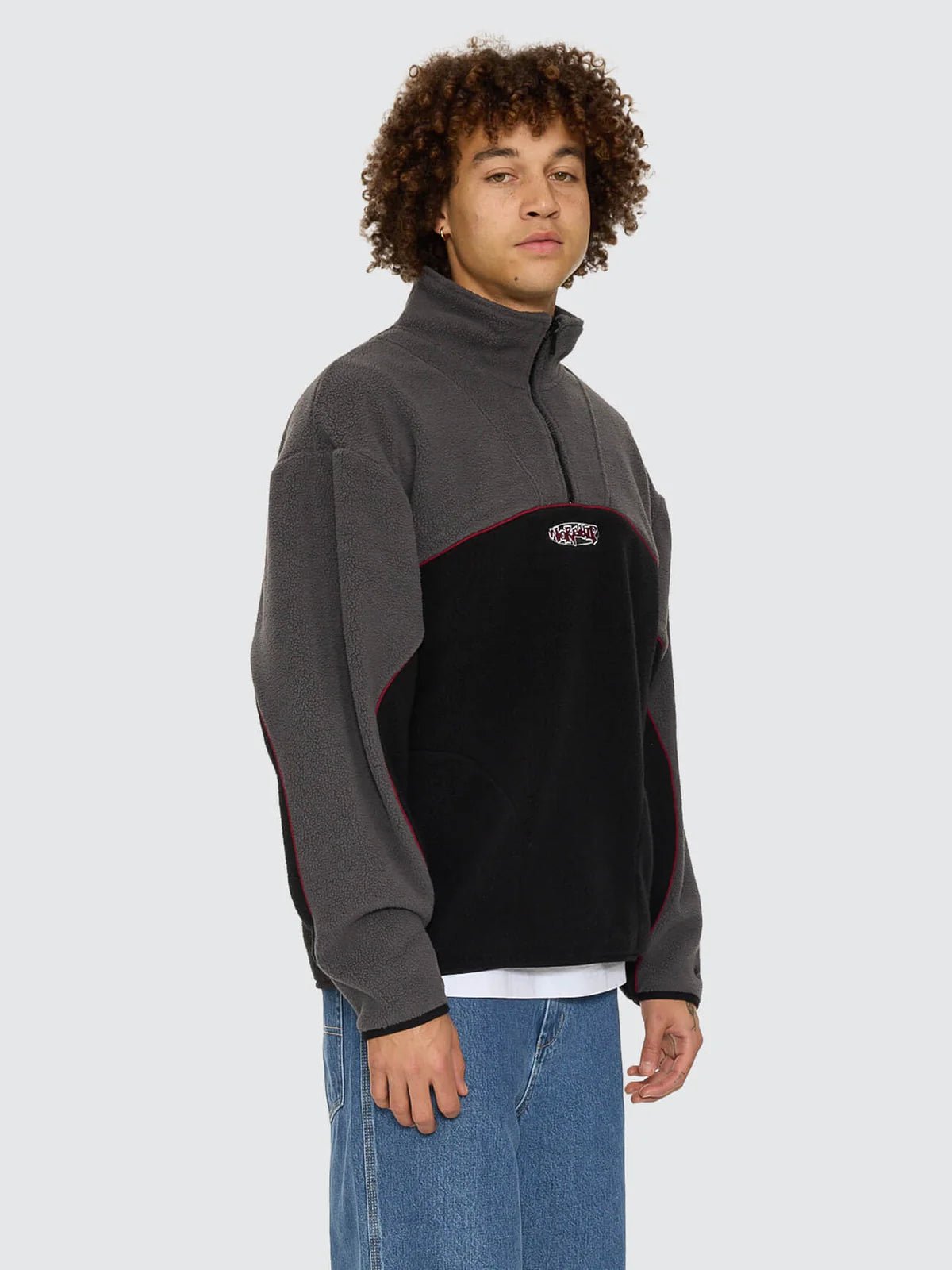 Wyldstyle Quarter Zip Sherpa Fleece -WorshipPW26-218B-Black-XS