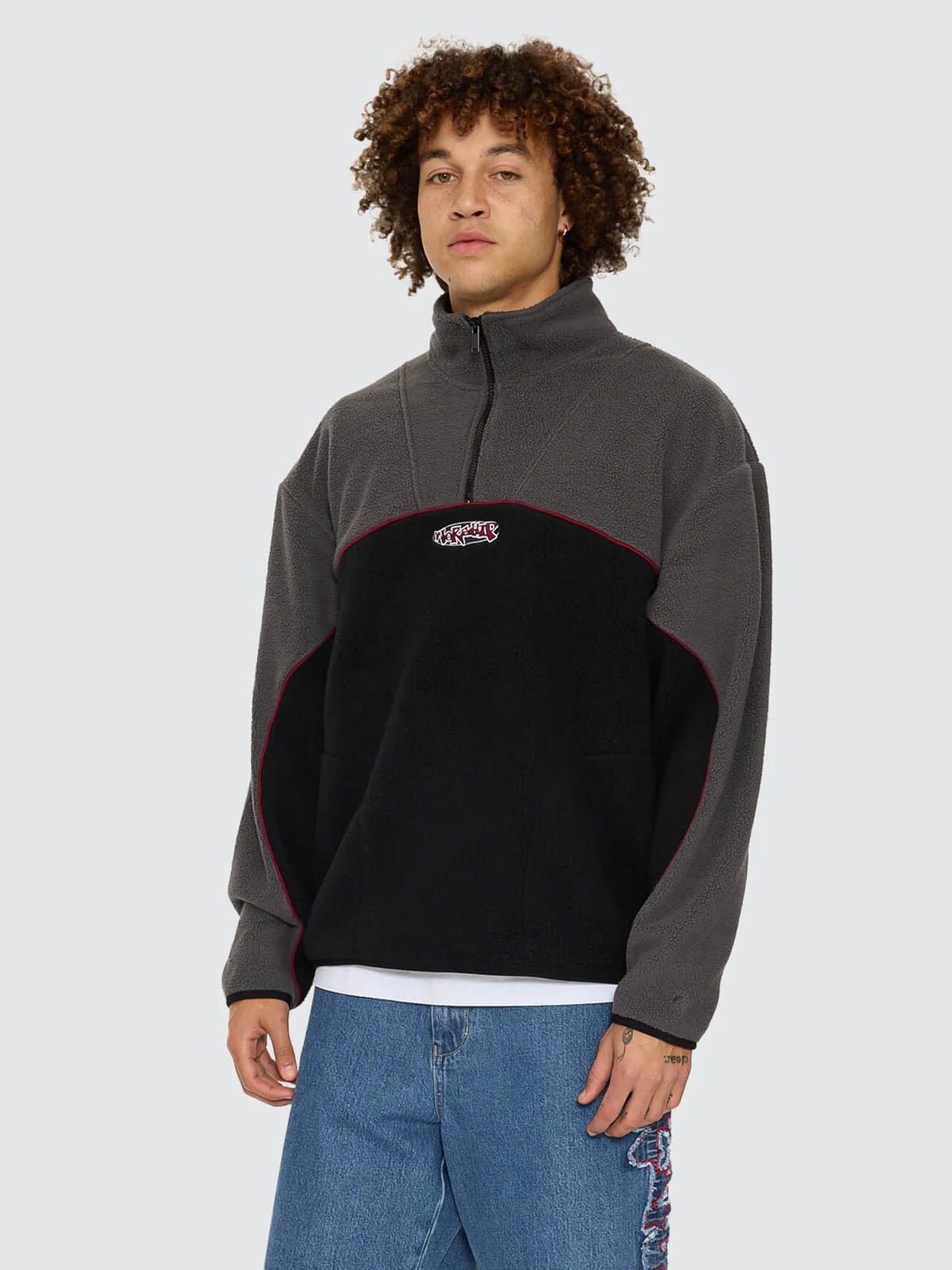 Wyldstyle Quarter Zip Sherpa Fleece -WorshipPW26-218B-Black-XS