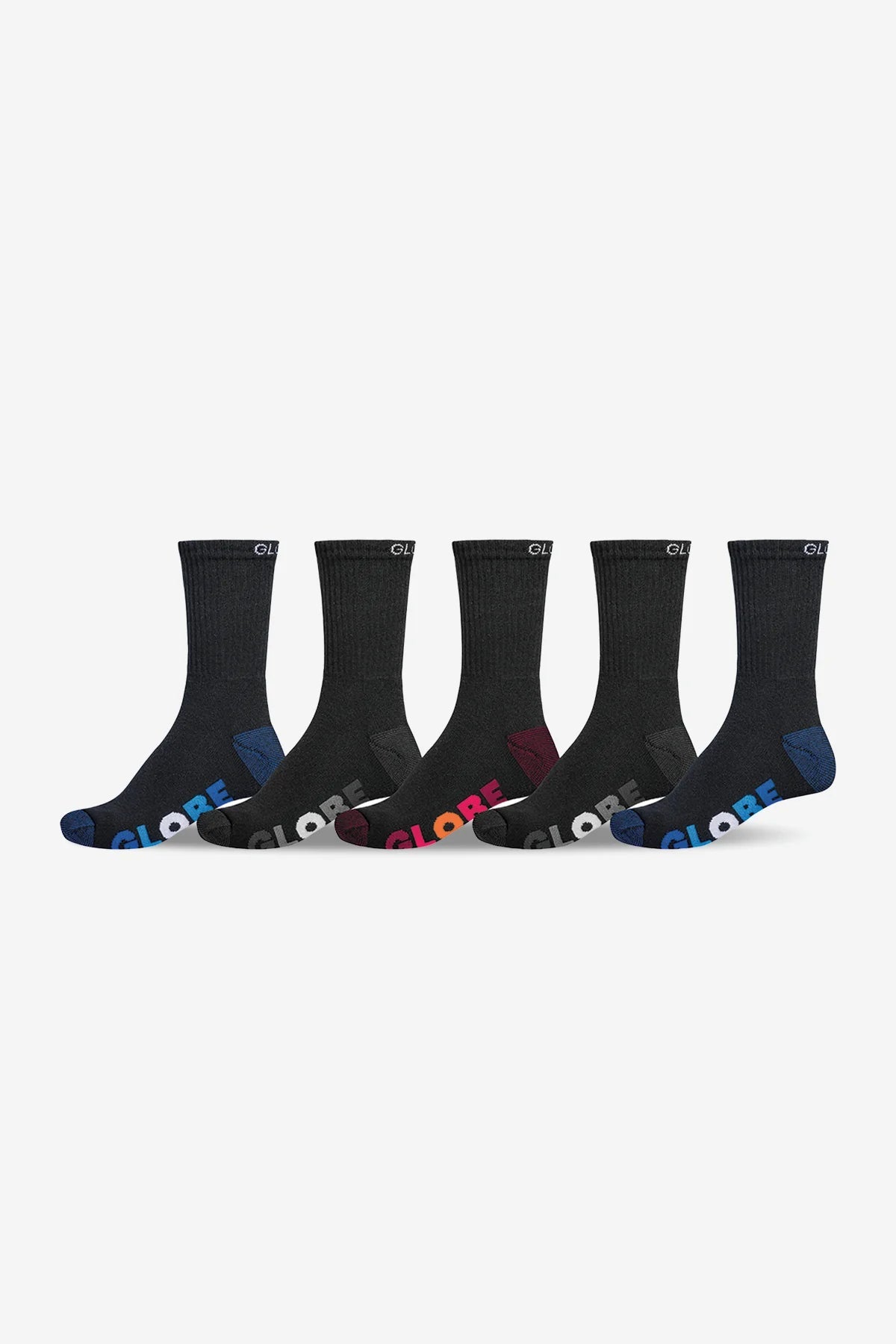 YOUTH MULTI STRIPE CREW SOCKS - GlobeGB41429001-BLACK/ASSORTED-2-8