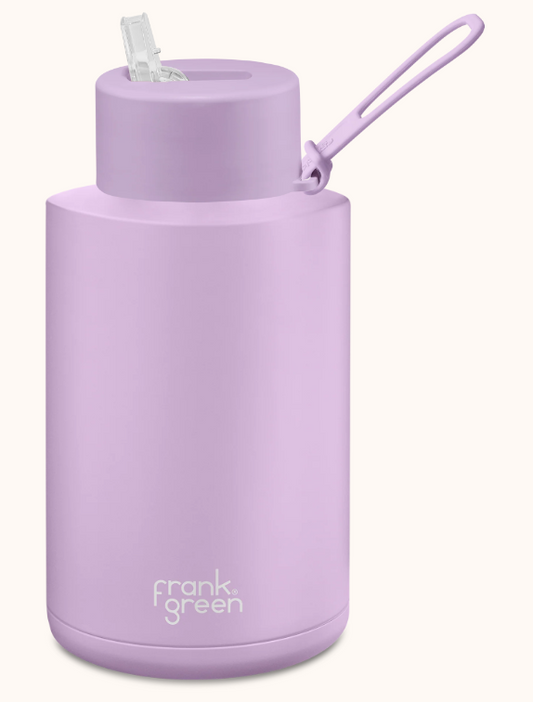 Frank Green 68oz Stainless Steel Ceramic Reusable Bottle With Straw Lid Lilac Haze