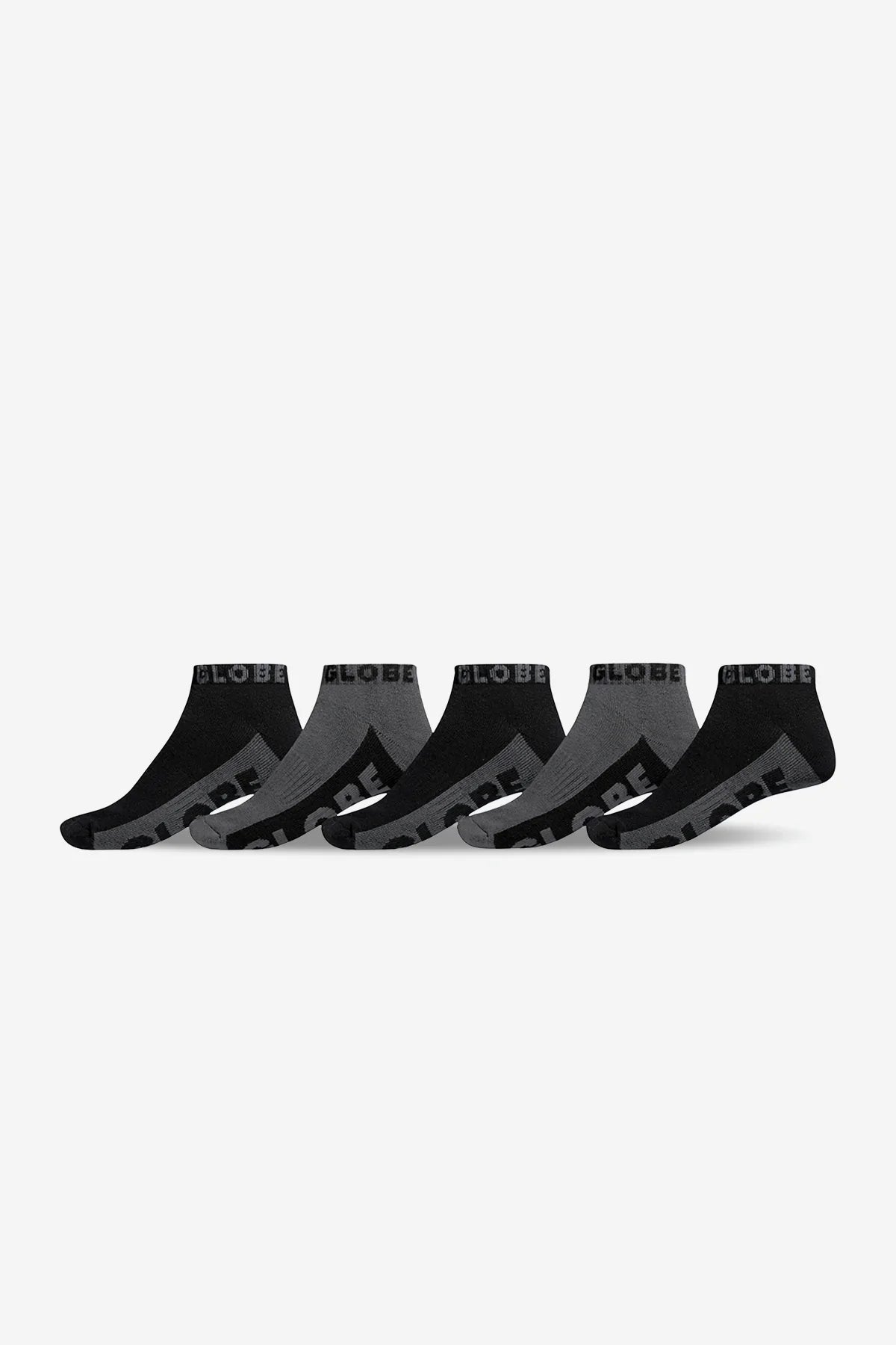 Globe Black/Grey Ankle Sock 5 Pack