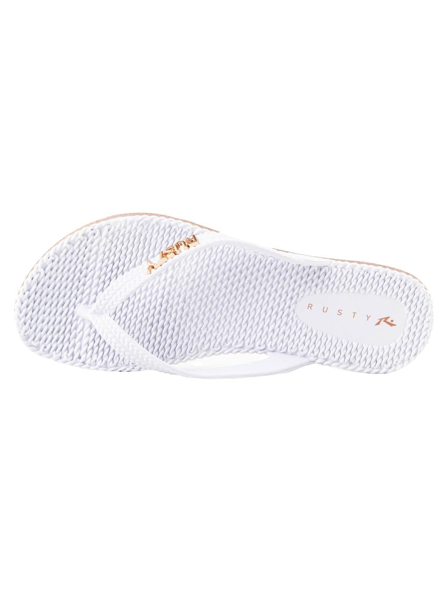 FLIPPIN THONG -RustyFOL0125-WHITE / ROSE GLD GLT-5