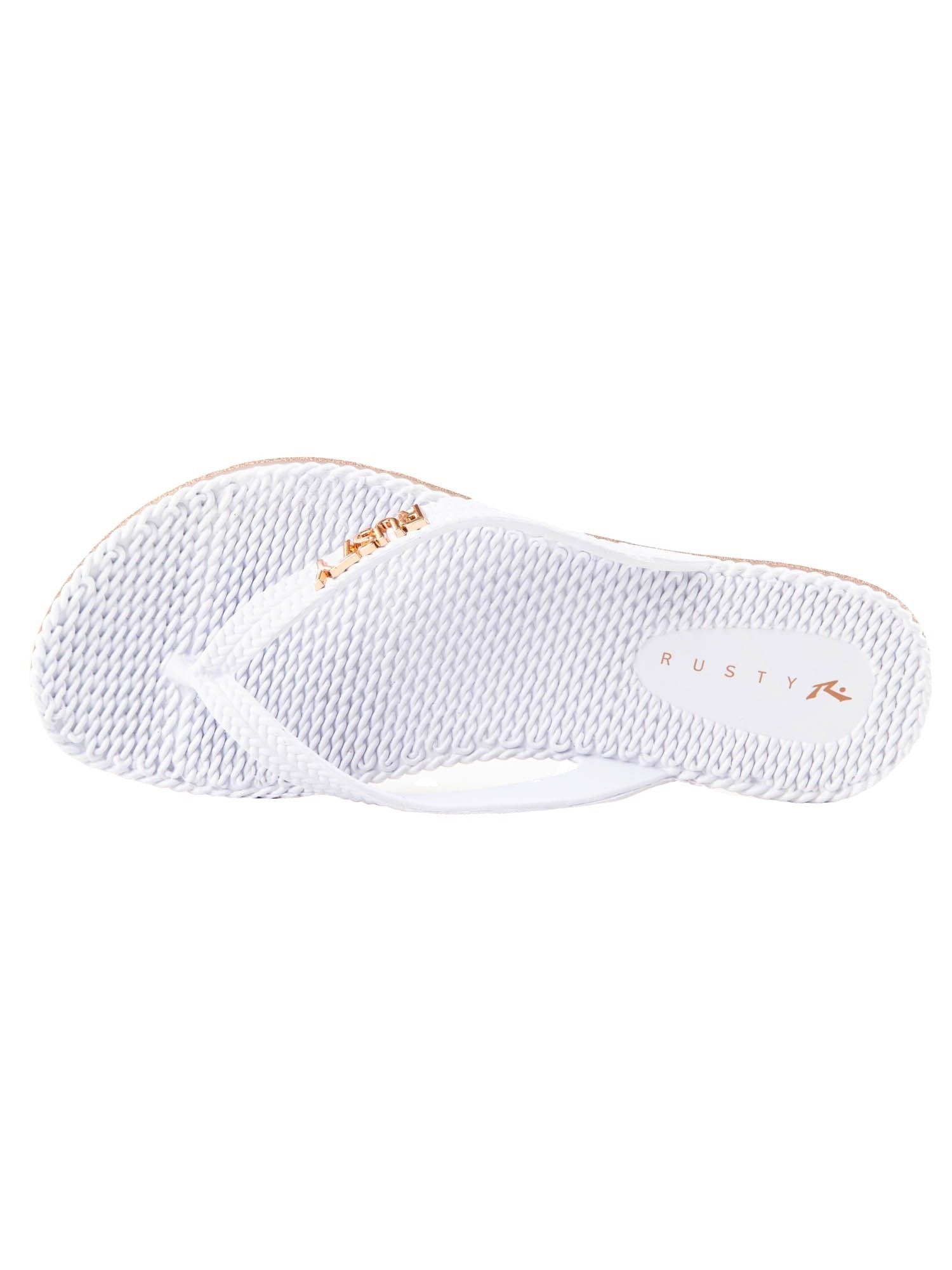 FLIPPIN THONG -RustyFOL0125-WHITE / ROSE GLD GLT-5